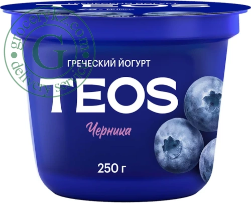 TEOS greek yogurt, blueberry, 2%, 250 g