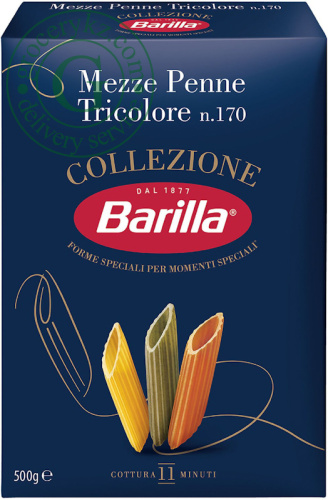 Barilla Mezze Penne Tricolore pasta, 500 g