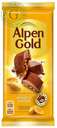 Alpen Gold chocolate with peanuts and corn flakes, 85 g