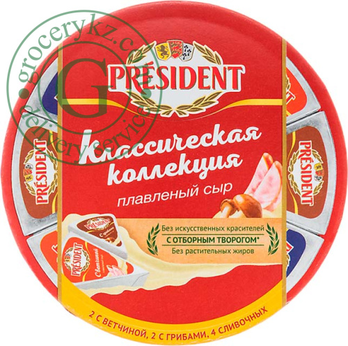 President spreadable cheese in triangles, classic collection, 140 g