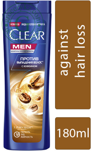 Clear Men shampoo, against hair loss, 180 ml Clear Men shampoo, against hair loss, 180 ml
