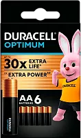 Duracell Optimum AA batteries, 6 pc