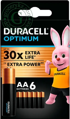 Duracell Optimum AA batteries, 6 pc