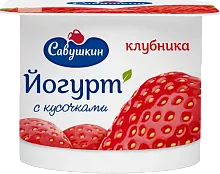 Savushkin yogurt with strawberry pieces, 120 g