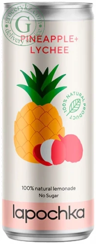 Lapochka lemonade, pineapple and lychee, 0.33 l