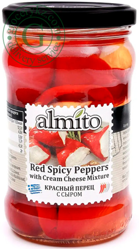 Almito red spicy peppers with cream cheese, 320 ml