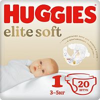 Huggies Elite Soft diapers, size 1, 20 count