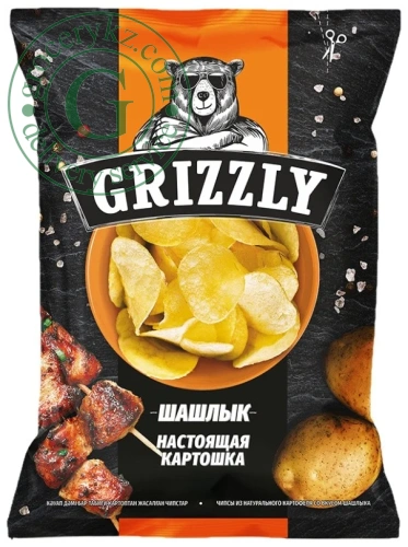 Grizzly potato chips, BBQ, 110 g