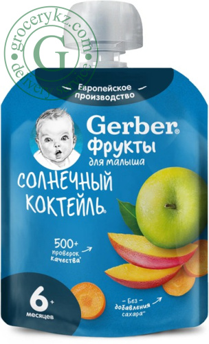 Gerber baby puree, sunny cocktail, 90 g