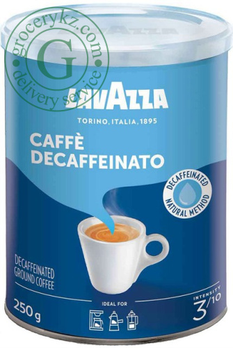 Lavazza decaffeinated ground coffee, metal jar, 250 g