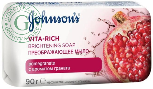 Johnson's Body Care Vita-Rich bar soap with pomegranate flower extract, 90 g