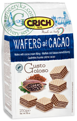Crich wafers with cocoa cream filling, 250 g