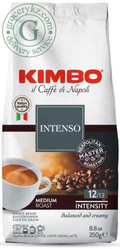 Kimbo coffee beans, intenso, 250 g