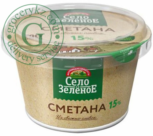 Selo Zelenoe sour cream, 15%, 180 g