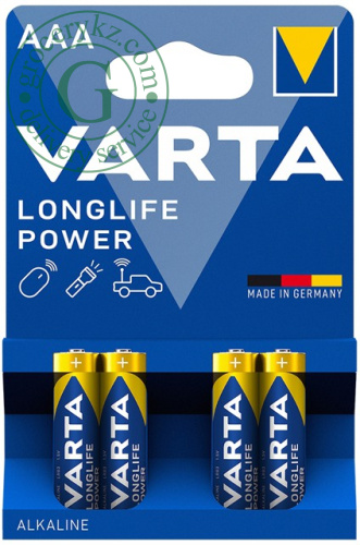 Varta Longlife Power AAA batteries, 4 pc