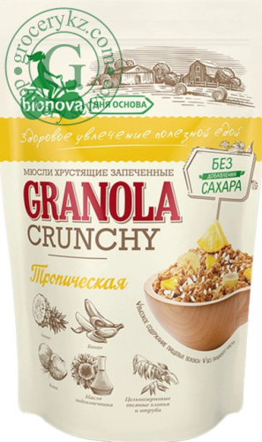 Bionova crunchy granola, tropical, 400 g