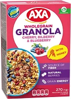 AXA wholegrain granola, cherry, bilberry and blueberry, 270 g