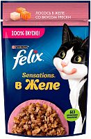 Felix wet cat food, salmon in jelly with cod flavor, 75 g