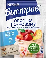 Nestle Bystrov instant oatmeal, strawberry, peach and apple, 35 g