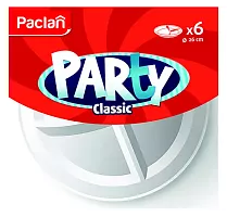 Paclan Party Classic disposable plastic plates, 26 cm, 6 pc