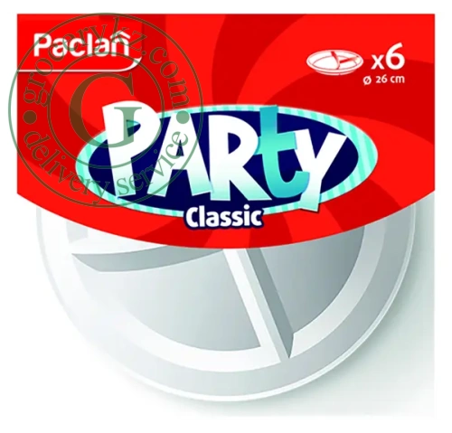 Paclan Party Classic disposable plastic plates, 26 cm, 6 pc