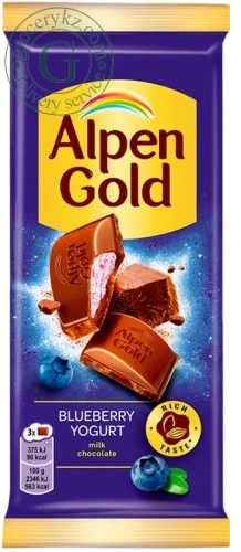 Alpen Gold chocolate with blueberries and yogurt, 80 g