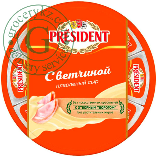 President spreadable cheese in triangles, ham, 140 g