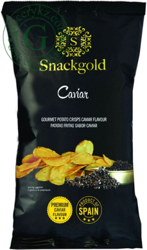 Snackgold potato chips, caviar, 125 g