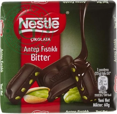Nestle dark chocolate with pistachio, 60 g