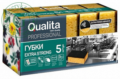 Qualita Extra Strong dishwash sponge, 5 pc