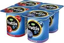 Fruttis yogurt, 5%, cherry and blueberries (4 in 1), 460 g