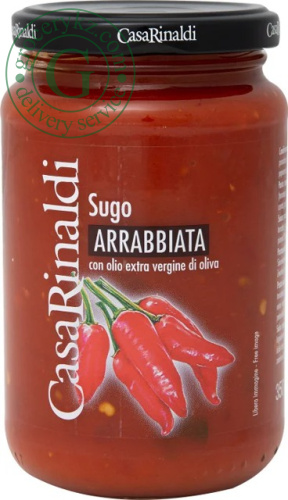 Casa Rinaldi Arrabbiata tomato sauce with chilli peppers, 350 g