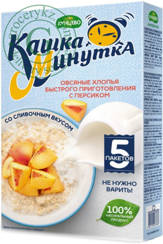 Minutka instant oatmeal, cream and peach, 215 g