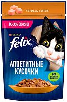 Felix wet cat food, chicken in jelly, 75 g