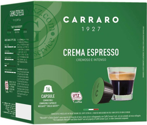 Carraro Crema Espresso Dolce Gusto coffee capsules, 16 pc