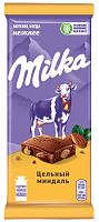 Milka chocolate with whole almonds, 90 g