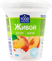 Foodmaster live yogurt, peach, 300 g