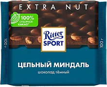 Ritter Sport dark chocolate, whole almonds, 100 g