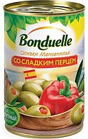 Bonduelle canned green olives stuffed with bell pepper, 300 g
