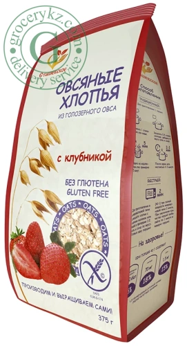 Stashevskoe flakes made of naked oat, strawberry, 375 g