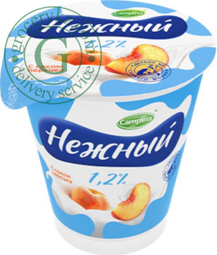 Nezhnyi yogurt, 1.2%, peach, 320 g