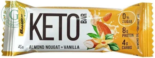 Bombbar keto bar, almond nougat and vanilla, 40 g