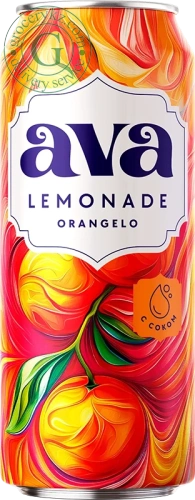 AVA sparkling lemonade, orange, 0.45 l
