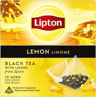 Lipton black tea, lemon, 20 pyramids