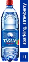 Tassay sparkling water, strawberry, 1 l