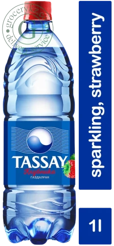 Tassay sparkling water, strawberry, 1 l