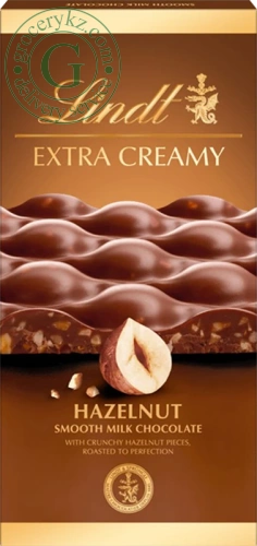Lindt Extra Creamy chocolate bar, hazelnut, 80 g
