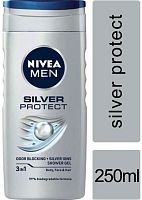 Nivea Men shower gel, silver protect, 250 ml