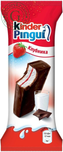 Kinder Pingui milk cake, strawberry, 30 g