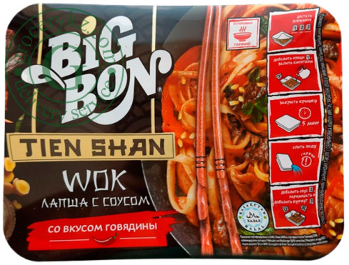 Big Bon WOK noodles with beef, 85 g